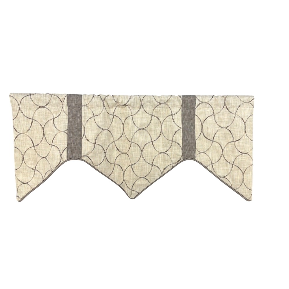 Window‎ Valance 38x16 Geometric Ogee Neutral Modern Decor Tailored